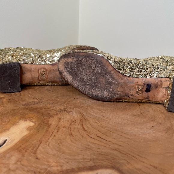 Dolce and Gabanna gold sequin sock booties 7.5 - Picture 12 of 14